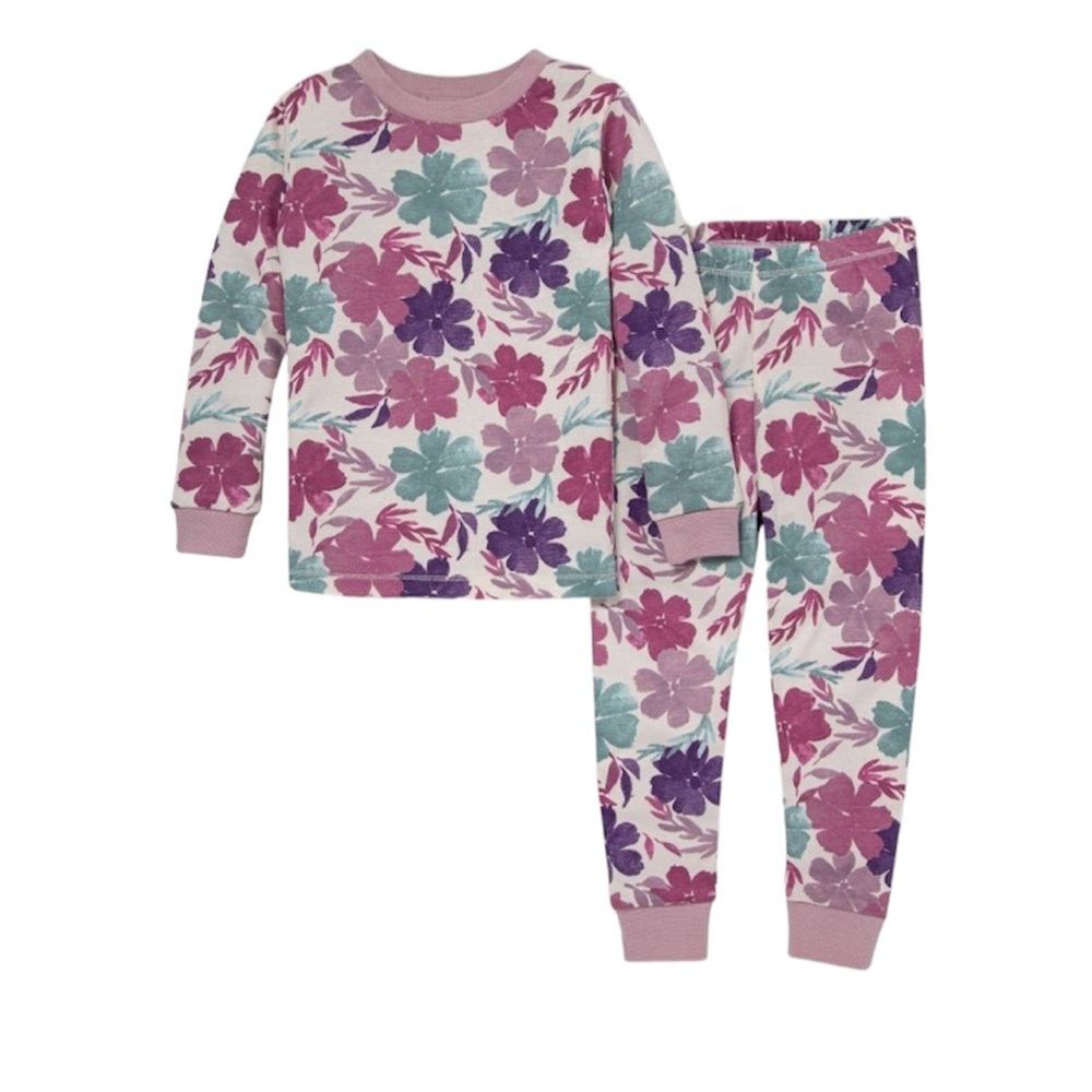 Burt’s Bees Baby Girls Floral 2 Piece Pajama Set